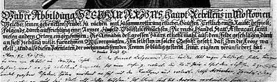 Рис 13 Немецкая подпись под гравюрой 1671 года изображающей Разина Взято из - фото 13