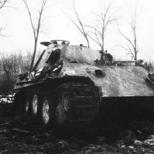 Подбитый немецкий танк PzV AusfG Panther Район озера Балатон февраль 1945 - фото 61
