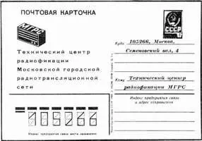 Карточка радиосети СССР КАРТОЧКИ РЕКЛАМНОАГИТАЦИОННЫЕ вид почт карточек - фото 517