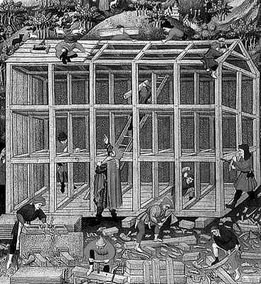 Рис 176 Старинная миниатюра Строительство Ноева ковчега из французской - фото 85