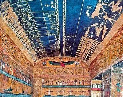 Фрагмент древнеегипетского зодиака в гробнице фараона Сети I в Луксоре - фото 267