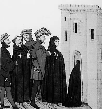 Тамплиеров ведут в тюрьму Средневековый рисунок Жак де Моле магистр ордена - фото 79