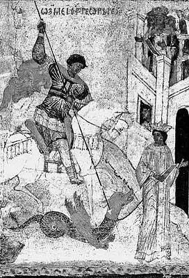 Рис 66 Фрагмент иконы Святой Георгий в житии Георгий убивает дракона и - фото 70