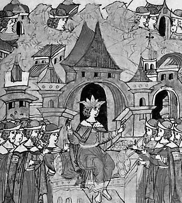 Рис 175 Земельная реформа 1551 г Миниатюра летописного свода XVI в На - фото 184