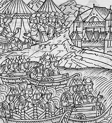 Рис 177 Иван IV посылает суда с осадными орудиями на Казань 1552 г - фото 186