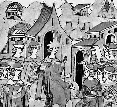 Рис 179 Отмена кормлений 15551556 гг Миниатюра летописного свода XVI в - фото 188