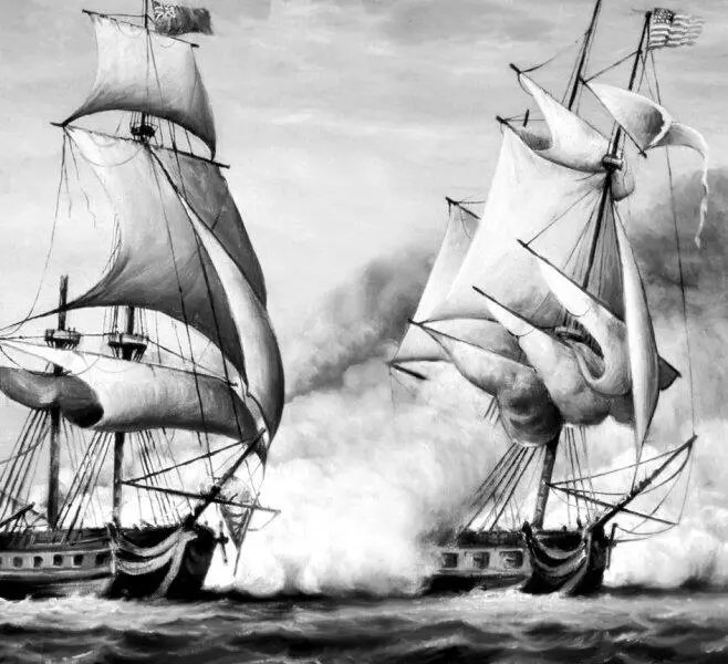 Морской бой между американским и британским кораблями Эпизод сражения между - фото 6
