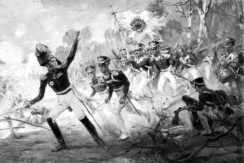 Подвиг солдат Раевского под Салтановкой НС Самокиш 1912 год Картина полна - фото 19