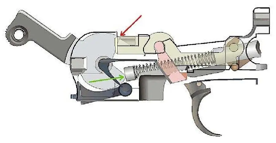 Ударный механизм пистолета Mauser C96 куркового типа с открытым положением - фото 17