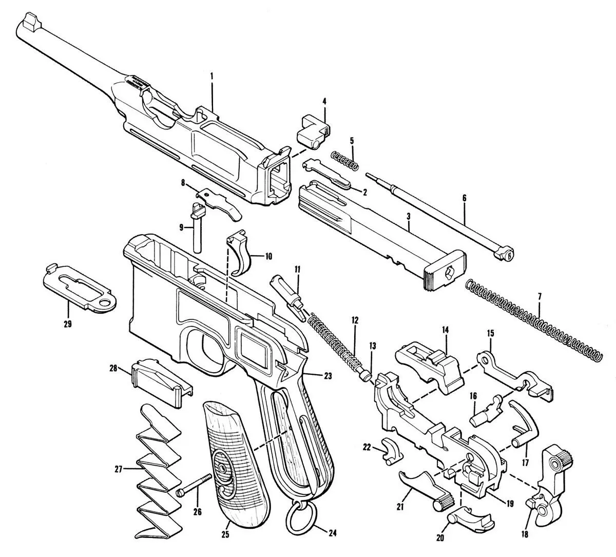 Рамка пистолета является остовом оружия и состоит из вкладыша и основания - фото 2