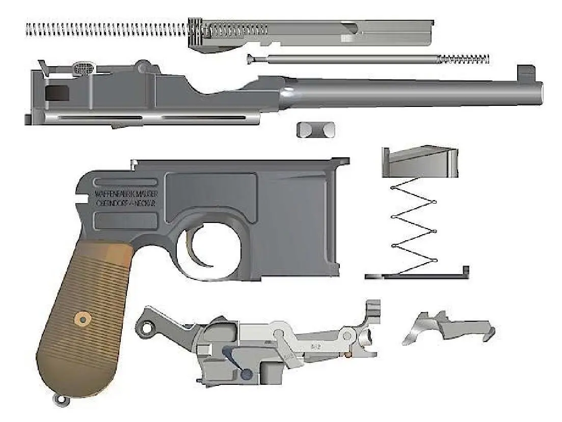Подвижную часть пистолета Маузер К96 Mauser C96 составляют ствол со - фото 4