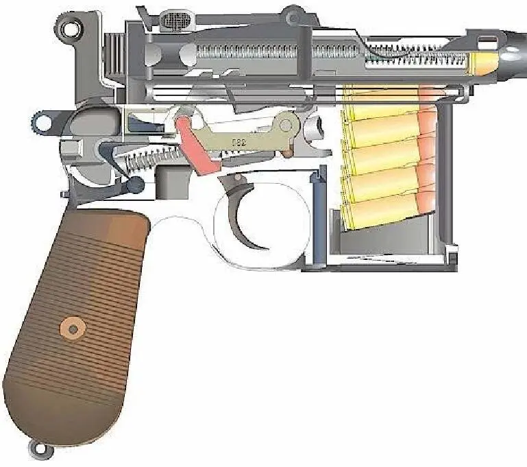 Затворная задержка пистолета конструктивно выполнена в виде заднего вытянутого - фото 9