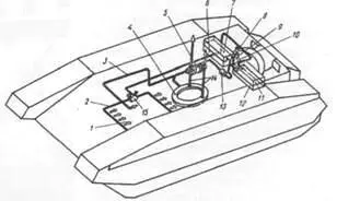 Конструктивная схема СКВ в танке Т80 1 теплый воздух 2 трасса горячего - фото 2