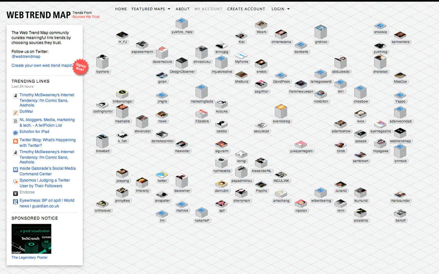 Рис 414The Web Trend Map использует skew чтобы разместить аватары на - фото 39