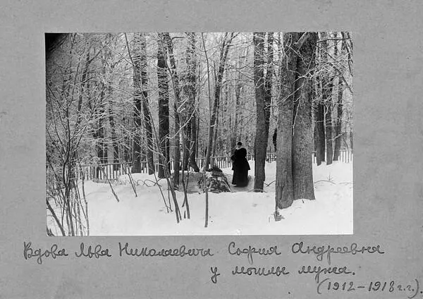 Софья Андреевна Толстая на могиле мужа 1912 год Фото сделано самой - фото 27