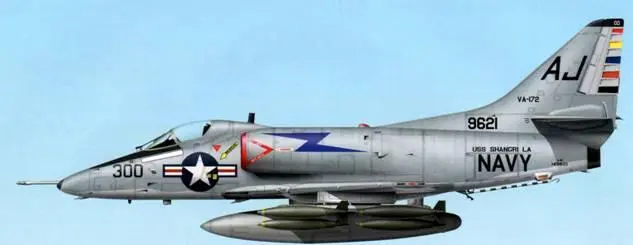 Штурмовик А4С Skyhawk командира эскадрильи VA172 Вьетнам авианосец - фото 50