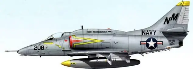 Штурмовик А4Е Skyhawk из эскадрильи VA192 Вьетнам авианосец Ticonderoga - фото 52
