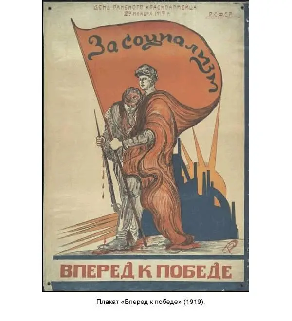 слева Плакат Вперед к победе 1919 справа Плакат За Русь 1919 - фото 356