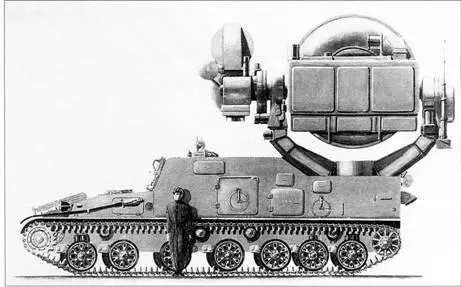 Рисунок одного из первых вариантов самоходной СНР комплекса Круг Как - фото 100