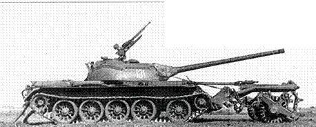 Танк Т54 с опытным образцом минного трала МТ конструкции СКБ200 Катковые - фото 143