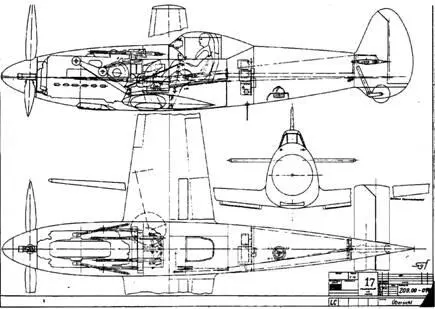 Заводской чертеж варианта дальнейшего развития истребителя на базе Me 209V4 - фото 123