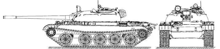 Общий вид командирского танка Т55АК Боевая масса 375 т экипаж 4 чел - фото 165