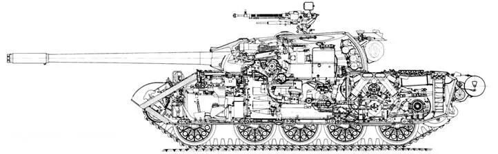 Продольный разрез танка Т54А Общий вид танка Т54А Крышка люка - фото 150