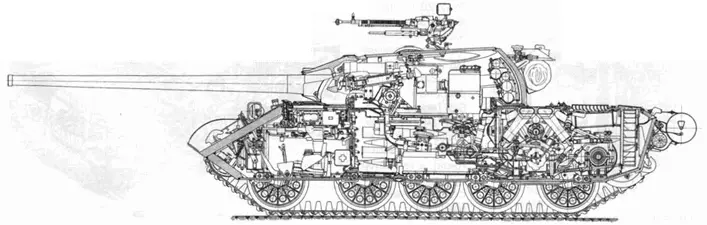 Продольный разрез танка Т54 обр 1951 г изменили конструкцию привода - фото 158