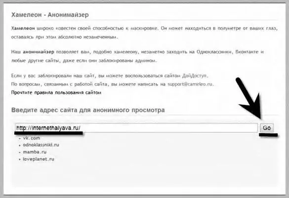 Без проблем попадаем на нужный сайт Если анонимайзер Хамелеон заблокирован - фото 13