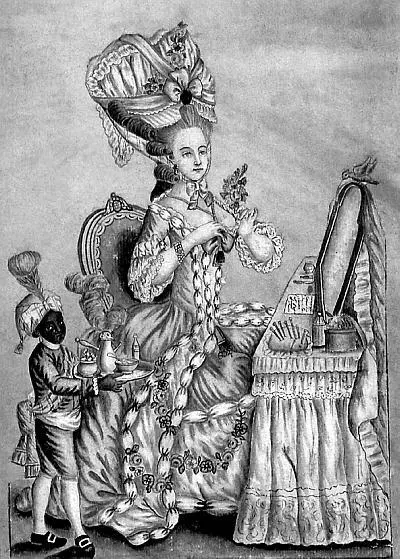 Неизв художник XVIII в За туалетом Дама с арапчонком 1770е гг Акварель - фото 22