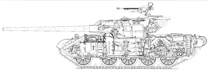 Продольный разрез танка Т54 обр 1947 г Танк Т54 обр 1947 г выпуска до - фото 106