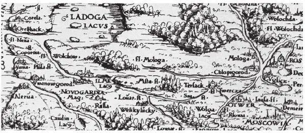 Рис 83 Неверно нарисованная река Молога на карте Герберштейна 7540 карта - фото 87