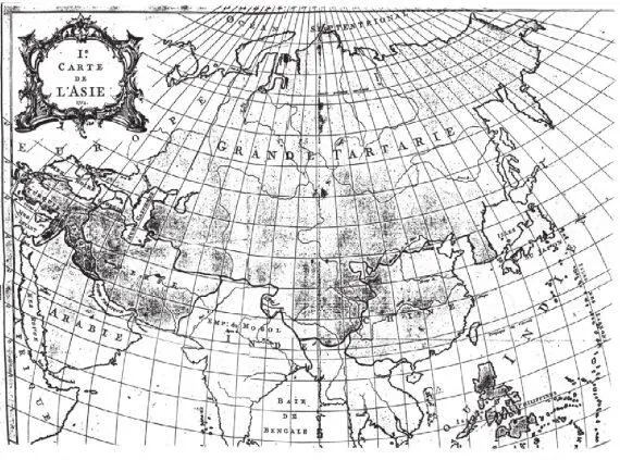 Рис 96 Карта Азии 1754 года из Атласа 1755 года Через всю Россию идет - фото 100