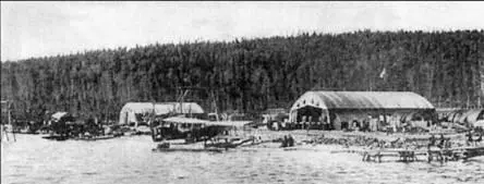 Английская авиабаза у Медвежьей горы Июнь 1919 г Самолет Шорт184 - фото 65