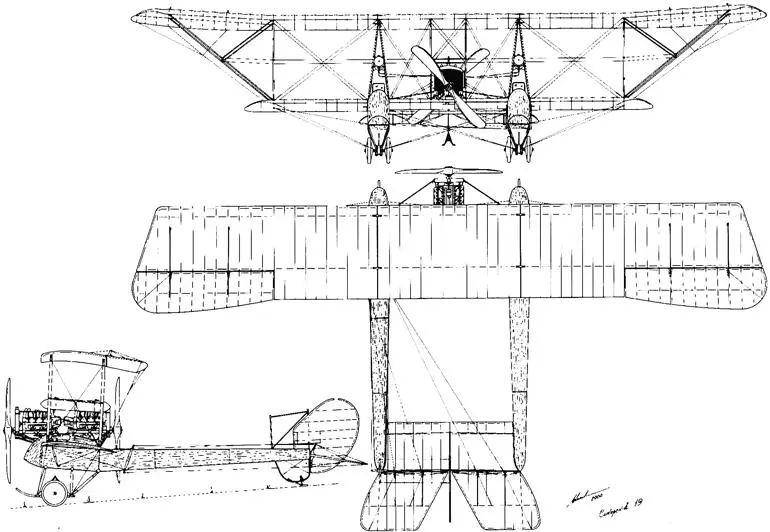 Истребитель С19 Сикорский построил в 1916 г двухмоторный истребитель С18 - фото 66