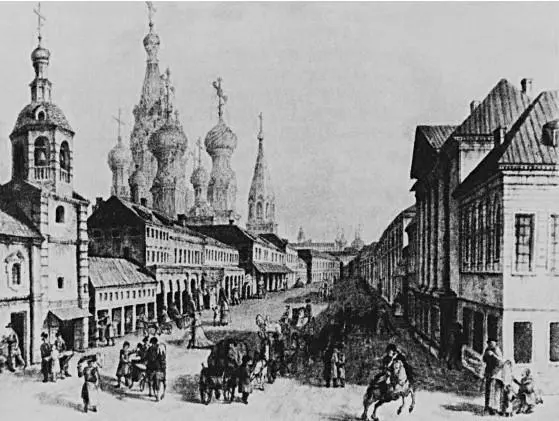 Москворецкая улица и Нижние торговые ряды Бумага акварель 18001802 гг - фото 51
