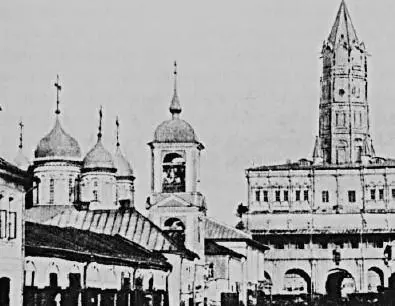 Вид Сретенки у Сухаревой башни Фото кон XIX в Слева церковь - фото 129