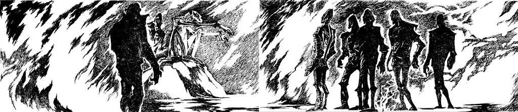 Рисунки Е Стерлиговой Два жарких костра пылали в центре поляны вырывая из - фото 1