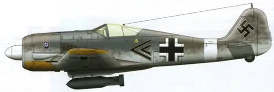 FW190A4 сер 2327 командира IIISKG10 оберлейтенанта Фритца Шротера - фото 58