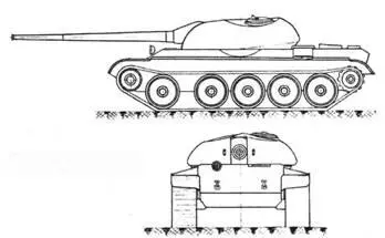 Общий вид облегченного танка Т54 Проект 1949 г Схема броневой защиты - фото 157