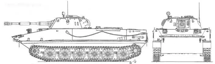 Танк ПТ76Б обр 1962 г Схема броневой защиты танка ПТ76Б обр 1962 г - фото 160