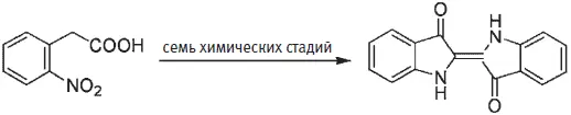 Процесс получения индиго предложенный фон Байером включал в себя семь - фото 148