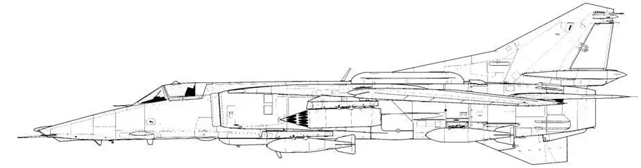 Подвески на МиГ27К борт 06 На пилоне под крылом блок Б8М1 на - фото 143