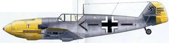 Bf109Е7 сер 4189 кавалера Рыцарского Креста командира JG27 майора - фото 40
