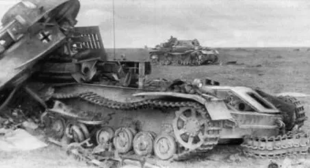 Разгромленная колонна немецких штурмовых орудий Рижское направление 1944 г - фото 78