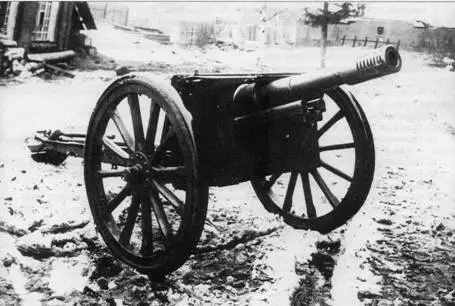 Опытный образец полковой пушки обр 1927 г с дульным тормозом во время - фото 50