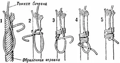 Рис 41 Способ связывания концов обрезанной веревки Рис 42 Закрепительный - фото 41