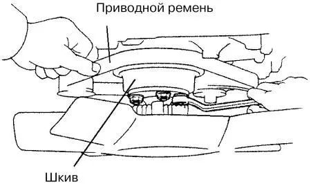 Откручивание вентилятора При откручивании гаек надо зафиксировать шкив от - фото 31