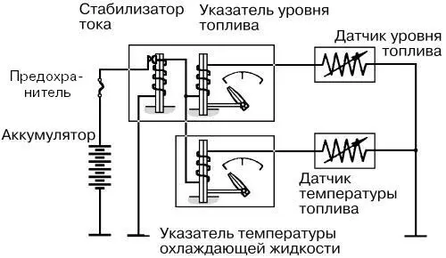 Схема измерения уровня топлива и температуры охлаждающей жидкости Оба - фото 48
