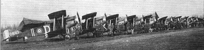 139я эскадрилья июль 1918 г Первым в ряду стоит Файтер D8063 Все самолёты - фото 10